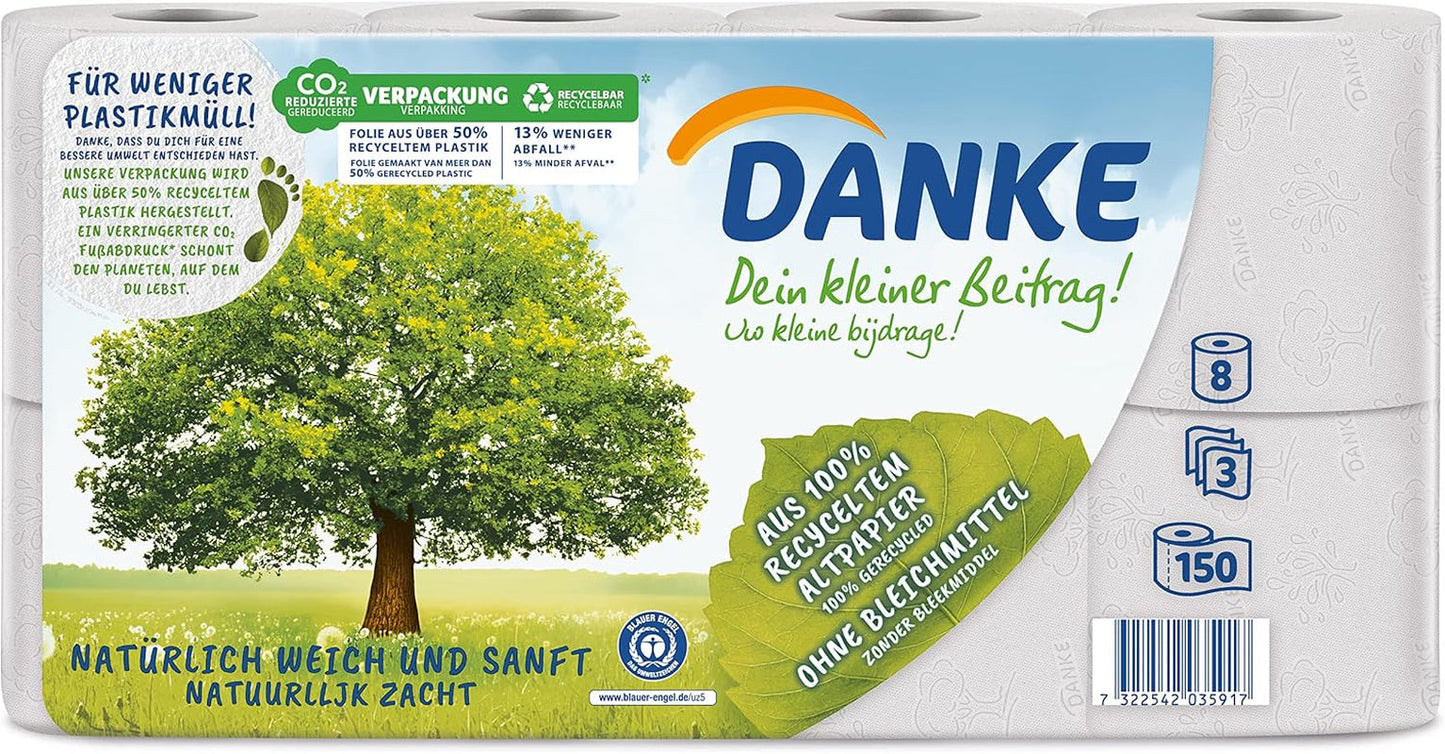 Toaletní papír Děkuji 56 kusů, role 7X8, 3 vrstvy