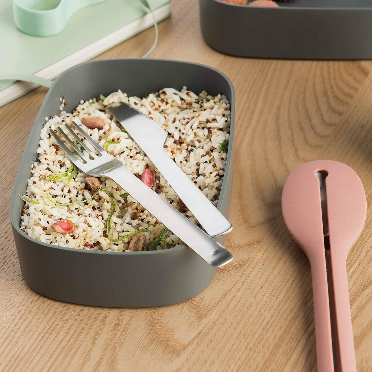 BergHoff dvojitý bento box - Leo (sada obědového boxu 19x12,5x9 cm, dva boxy, vhodné do mikrovlnné trouby, vzduchotěsné těsnění, vhodné na mytí v myčce, ideální na svačiny / svačiny / saláty) 3950126 Dózy na potraviny Naty Shop