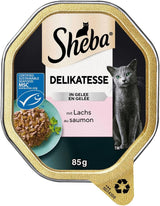 Sheba Mokré krmivo pro kočky, delikatesy v lososovém želé, 2 x 11 x 85 g