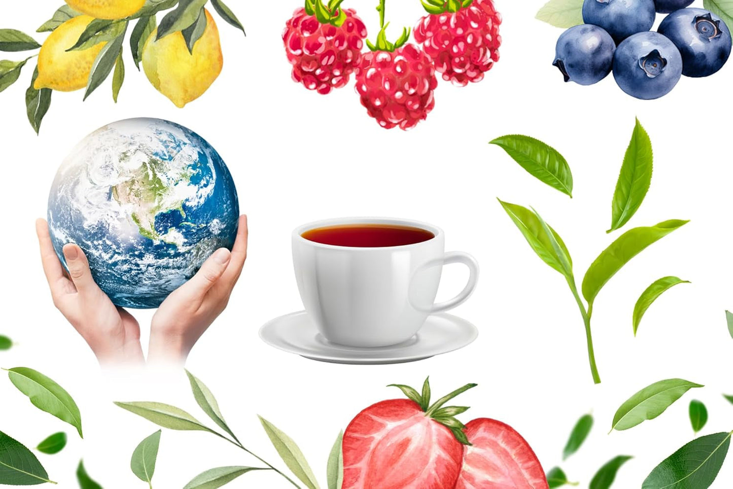 Babcia Jagoda - Ovocný čaj "Fruchtige Verführung" - 20 čajových sáčků - S ibiškem, jablkem, aronie, ostružinou, šípky, pomerančovou kůrou - Intenzivní ovocná chuť, bez kofeinu, vegan, přírodní, Cay - 40G