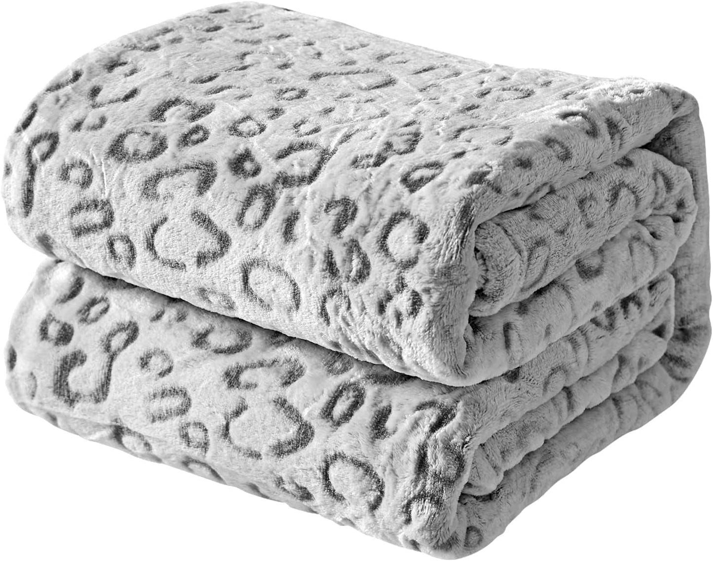 FY FIBER HOUSE flanel fleece přehoz, deka z mikrovlákna s 3D potiskem geparda, 228 X 274 cm, fialová Přikrývky a přikrývky Naty Shop Grey, leopardí vzor 40 "X50"