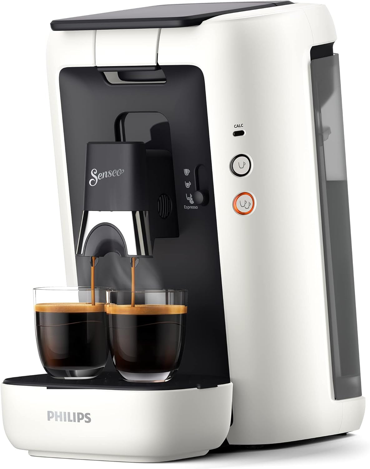 Kávovar na espresso na kapsle PHILIPS Senseo Maestro – technologie Intense Plus, vysoce kvalitní espresso, ekologický design, nádrž na vodu 1,2 l, funkce Memo, indikátor odvápnění (CSA260/60)