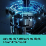 Siemens EQ.6 plus s300 automatický espresso kávovar TE653501DE, pro mnoho kávových specialit, napěňovač mléka, keramický mlýnek, dvojitá funkce kávy, proti vodnímu kameni, automatické čištění párou, 1500 W, stříbrný