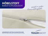 Polštář Traumnacht Cozy Back, polštář na čtení, 70 x 40 cm béžový, snímatelný a pratelný potah ze 100% polyesteru, praktická boční kapsa, certifikováno Oeko-Tex, vyrobeno podle německých norem kvality