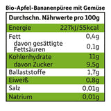 FRECHE FREUNDE Bio lisovatelná ovocná kapsička s jablky, banány, špenátem a okurkou, pyré a zeleninou v lisovatelné kapsičce pro miminka od 6 měsíců, veganská, balení 6 ks (6 x 100 g)