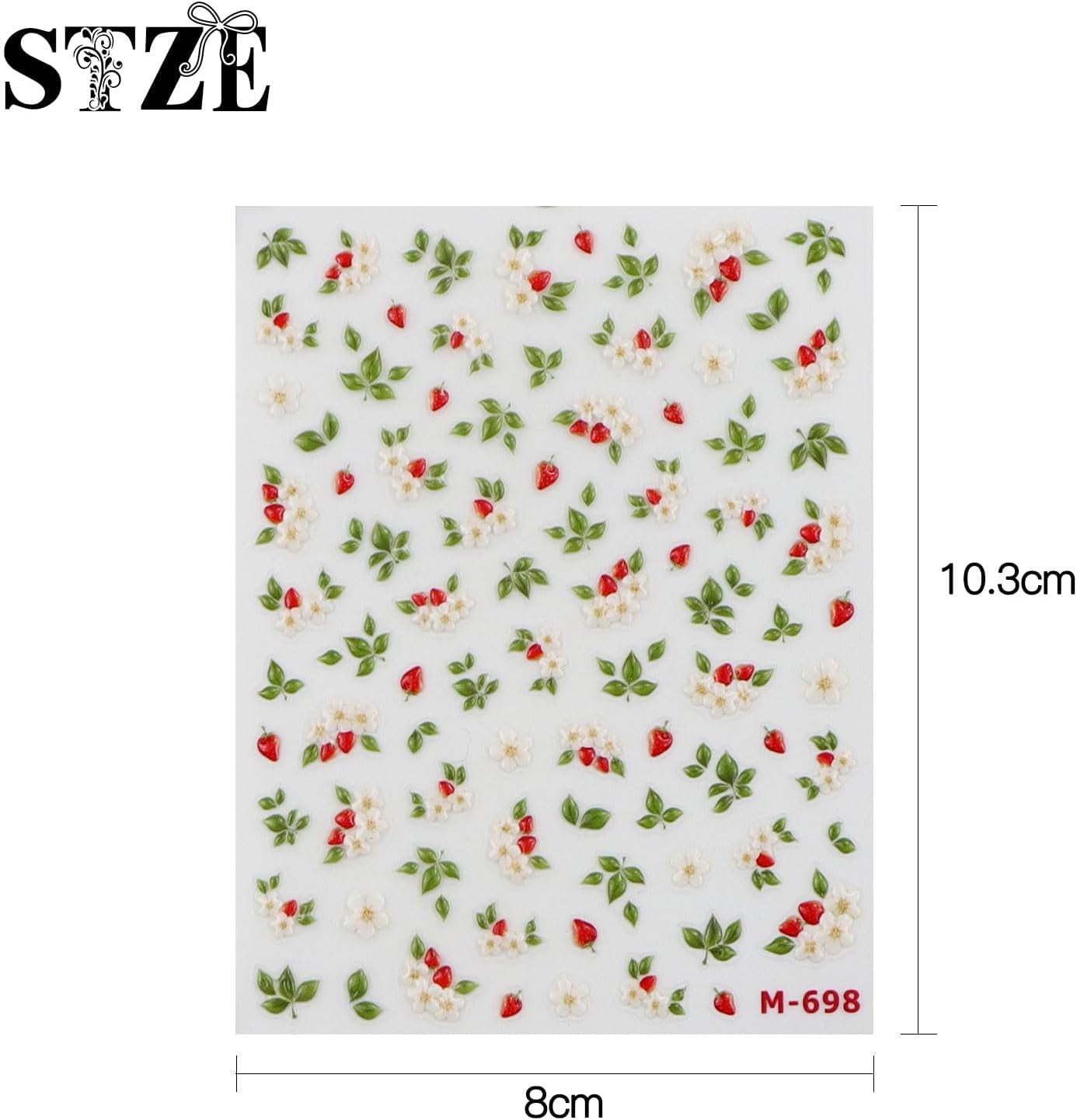 JMEOWIO 3D Nálepka na nehty Blume Nerdbeerenail Art Sticker Selbstklebend Nagelaufkleber 5D Stereoskopická dekorace Nageldesign Zubehör 1 Blatt