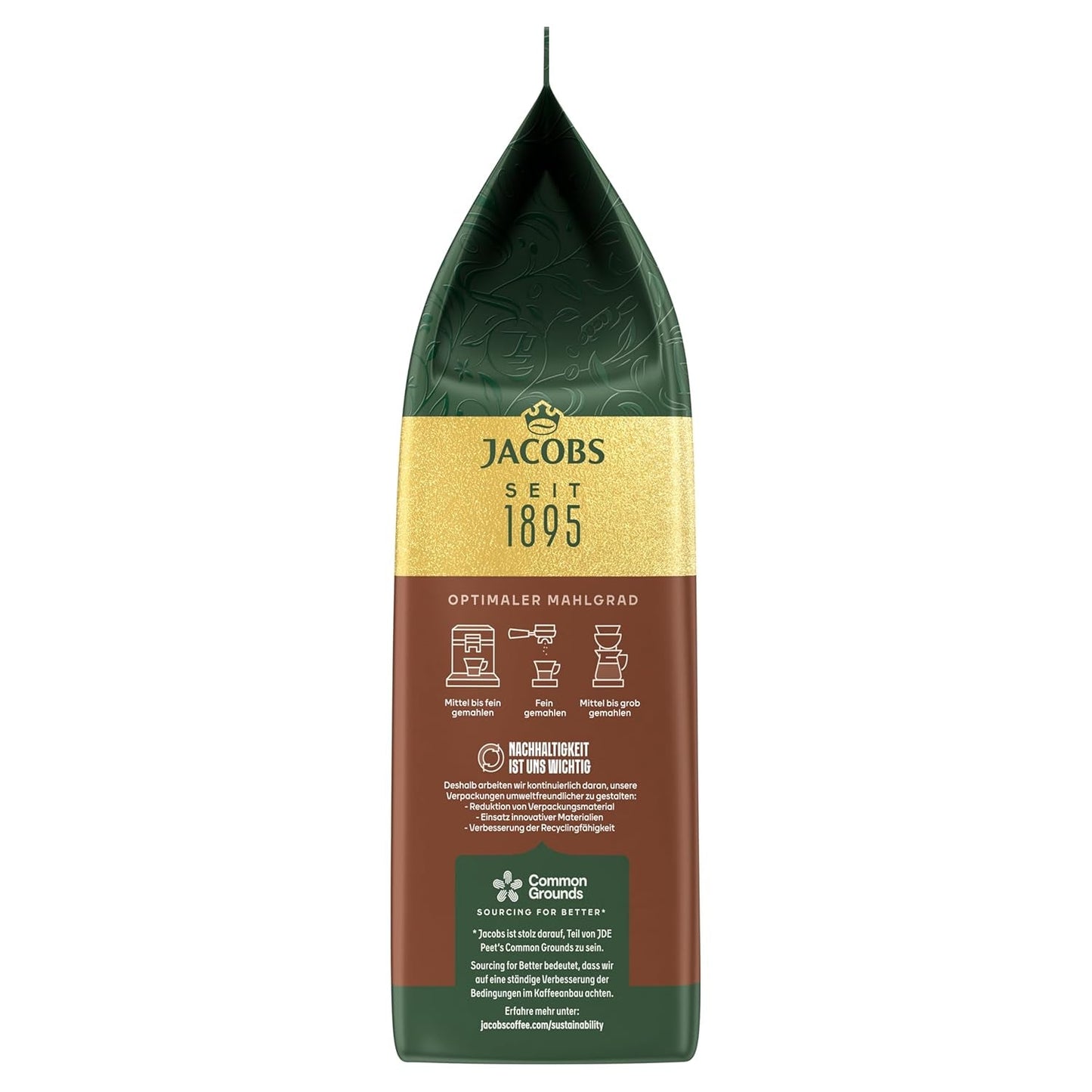 Jacobs Kaffeebohnen Café Crema Intense, intenzivní s Kakao- & Nussnote, geröstet v Brémách, Intensität 7/10, Kaffee ganze Bohnen, 1 kg