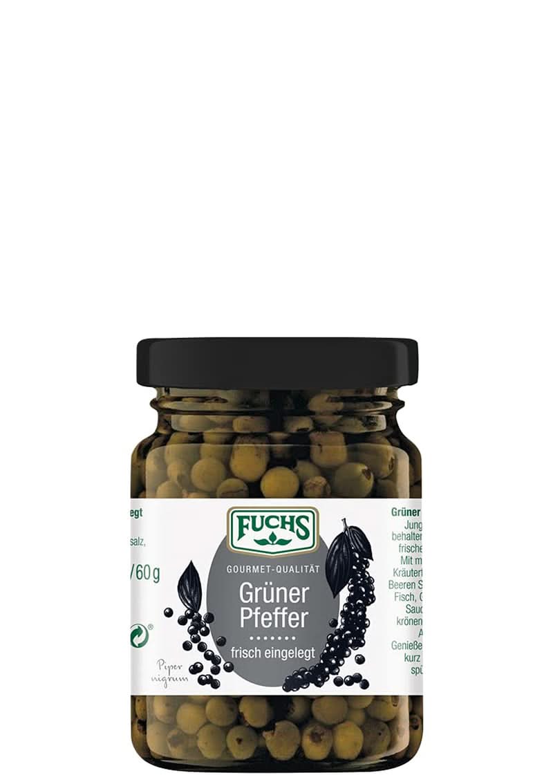 Sklenice zeleného pepře Fuchs Spices, 100 gramů Condimente Naty Shop