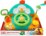 Bright Starts, dětský volant, Lights & Colors Driver, s hudbou, zvuky auta, ukazateli, řadicí pákou a dalšími hračkami Bebe Naty Shop