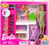 Hrací sada pro panenku Barbie se spíží s 25 a více kuchyňskými kousky a doplňky – ideální pro malé gurmány a dárek pro děti od 3 let, HJV38