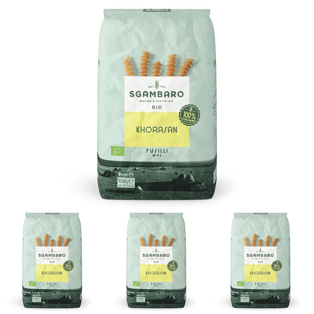 Organické těstoviny Fusilli č. 93 - 500 g pšenice Khorasan - starověká pšenice, s vysokým obsahem bílkovin, 100% vypěstované v Itálii - všestranné v kuchyni a bohaté na živiny