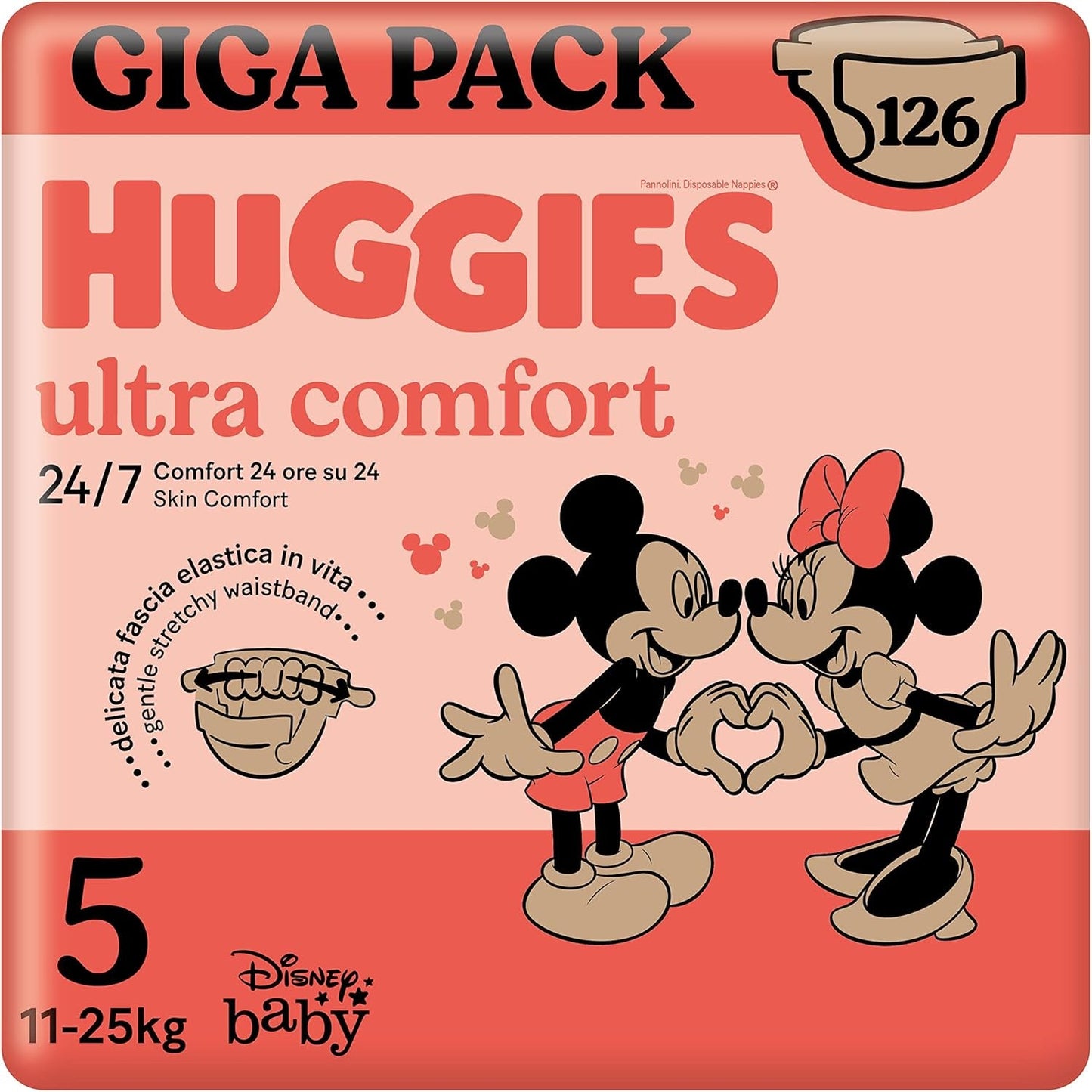 Pleny Huggies Ultra Comfort, velikost 3 (4-9 kg), design Disney, 168 kusů