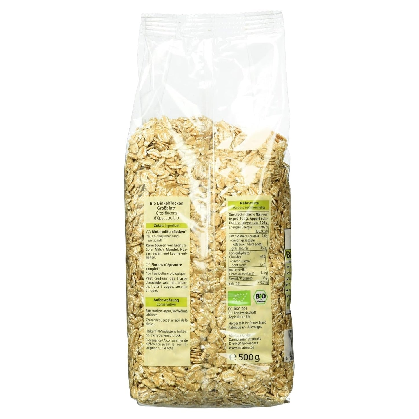 Bio špaldové vločky s velkými vločkami, 500g