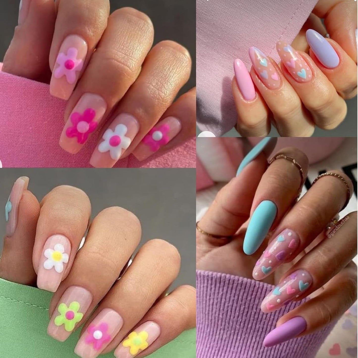 Sada nálepek na nehty Für Einzigartiges Nageldesign, 4 Blatt Frühlingsthemen Nail Art Zubehör, Perfekt Für 3D Gel Nägel Und UV Gel Strips