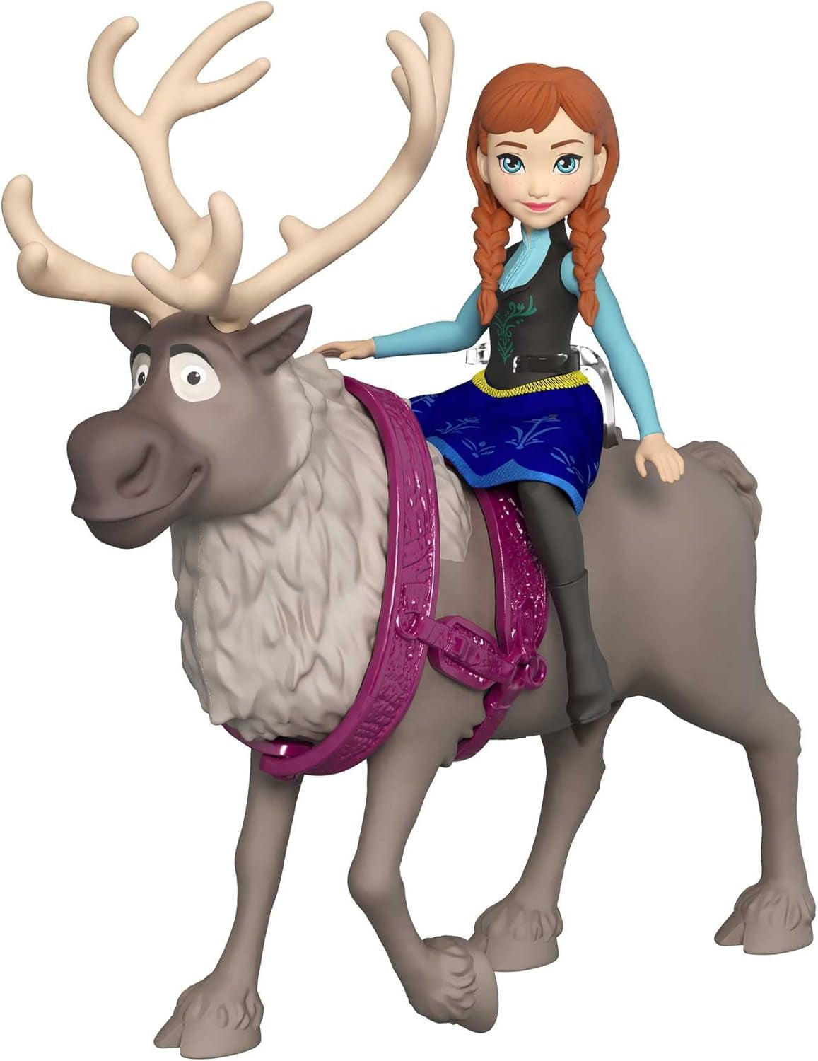 Mattel DISNEY Panenka Ledová královna Anna a Sven a figurka zvířat, inspirováno animovanými postavičkami, pohyblivými končetinami, odnímatelnou sukní a pláštěnkou, pro děti od 3 let, HLX03 Naty Shop Dolls