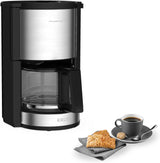 Espresso kávovar Krups KM3210 Pro Aroma Plus, 10 šálků, 1,25 l, udržování teploty po dobu 30 minut, viditelné okénko hladiny vody, systém proti odkapávání, černý s nerezovými aplikacemi
