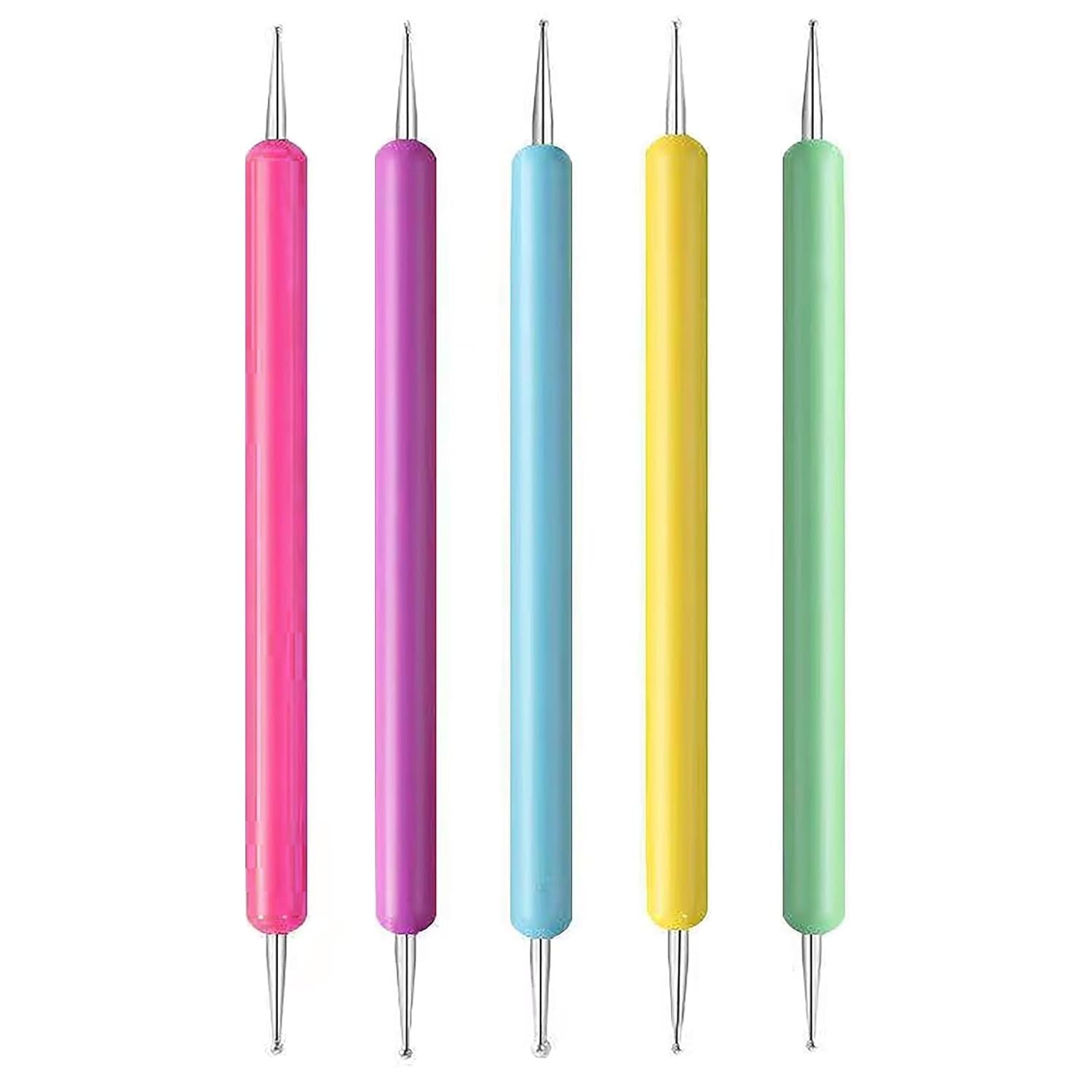 5 Stück Dotting Pen Set, Nagelpunkt-Stift, Dotting Pen Punktierung Stift Marbleizing Werkzeug Nagellack Maniküre Dot Nail Art Set, Marmorier-Werkzeug-Set, Punkte, Nagelkunst, Nagel Werkzeug Set