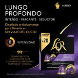 L'OR Espresso Koffiecups Lungo Profondo (200 kapslí Lungo Koffie, Gesicht voor Nespresso* Koffiemachines, Intensity 08/12, 100% Arabica Koffie, UTZ Gecertificeerd), 10 x 20 šálků