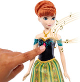 Panenka Mattel Disney Frozen Singing Anna – úryvek písně 30 sekund, klasický zámek, odepínatelná měkká sukně, rozčesatelné vlasy, pro děti od 3 let, německá verze, HMG41
