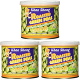 Khao Shong smažený zelený hrášek s wasabi, křupavý hrášek v pikantním těstíčku, nízkotučná alternativa k ořechům, středně pikantní, 1 plechovka 140 g | 140 g (1 balení)