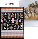 5 Blatt 3D Nálepka na nehty Weihnachten Nagelaufkleber 5D Stereoskopisch Selbstklebend Schneeflocke-Weihnachtswinterurlaub Nálepka na nehty Dekoration Nageldesign Zubehör