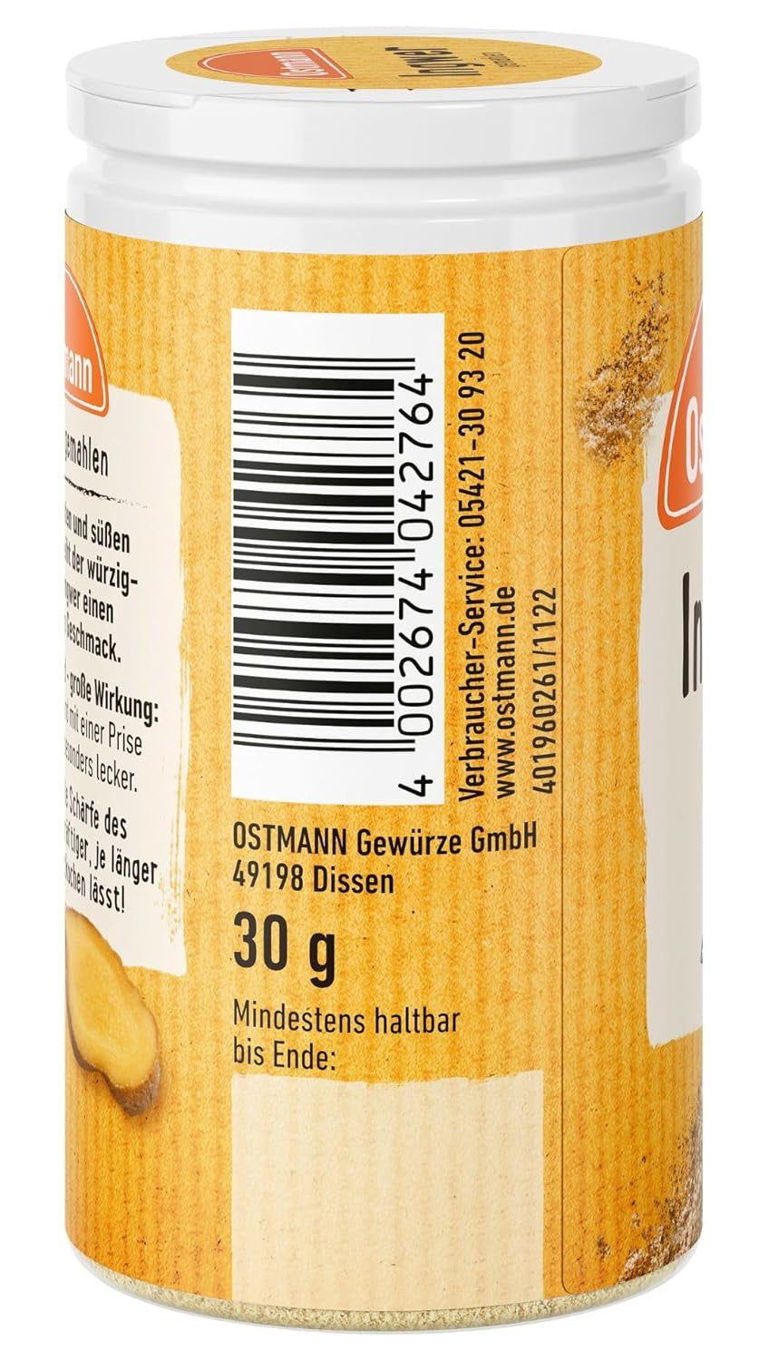 Ostmann Gewürze - Ingwer gemahlen | Nachfüllbare & recyklovatelné balení | 30 g in der Streudose