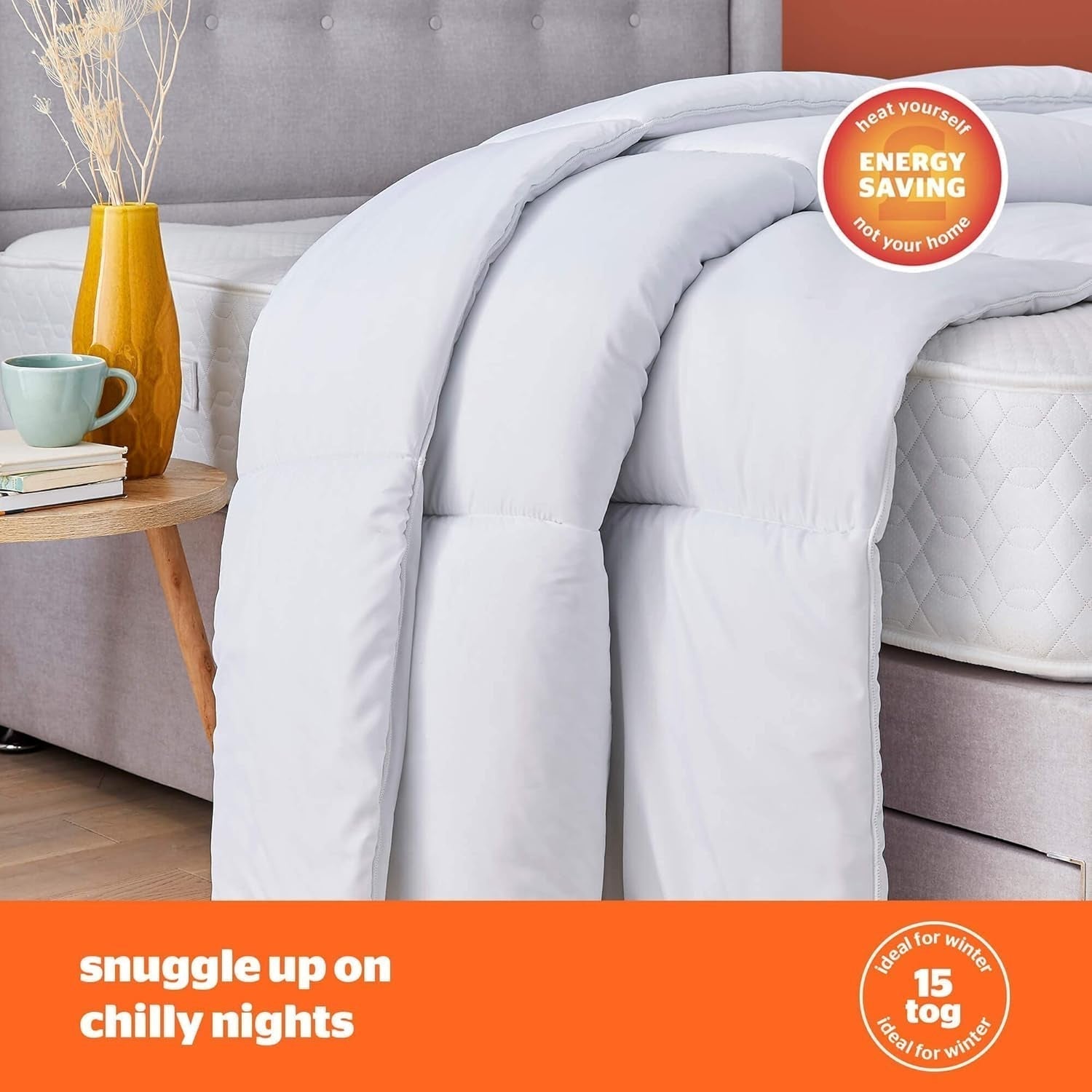 Silentnight tak Snug 534222GE přikrývka na postel velikosti King, 15 tog, teplá, útulná, tlustá, hypoalergenní a lze ji prát v pračce, bílá, přikrývky a přikrývky do postelí velikosti King Naty Shop