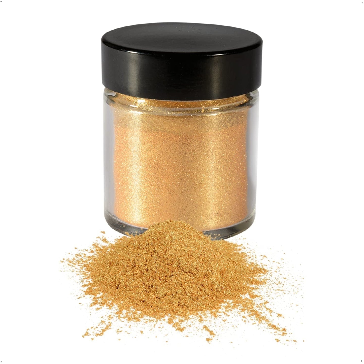 Günthart Backdecor Gold Powder – jedlé třpytky, potravinářské barvivo v prášku, třpytky na nápoje – malé třpytky se zlatým prachem pro nadšence do pečení, 1 balení (1 x 7 g)