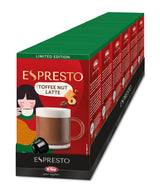 ESPRESTO Toffee Nut Latte, kompatibilní s K-fee & ALDI EXPRESSI*, ochucená mléčná káva, certifikace RFA, 96 kapslí
