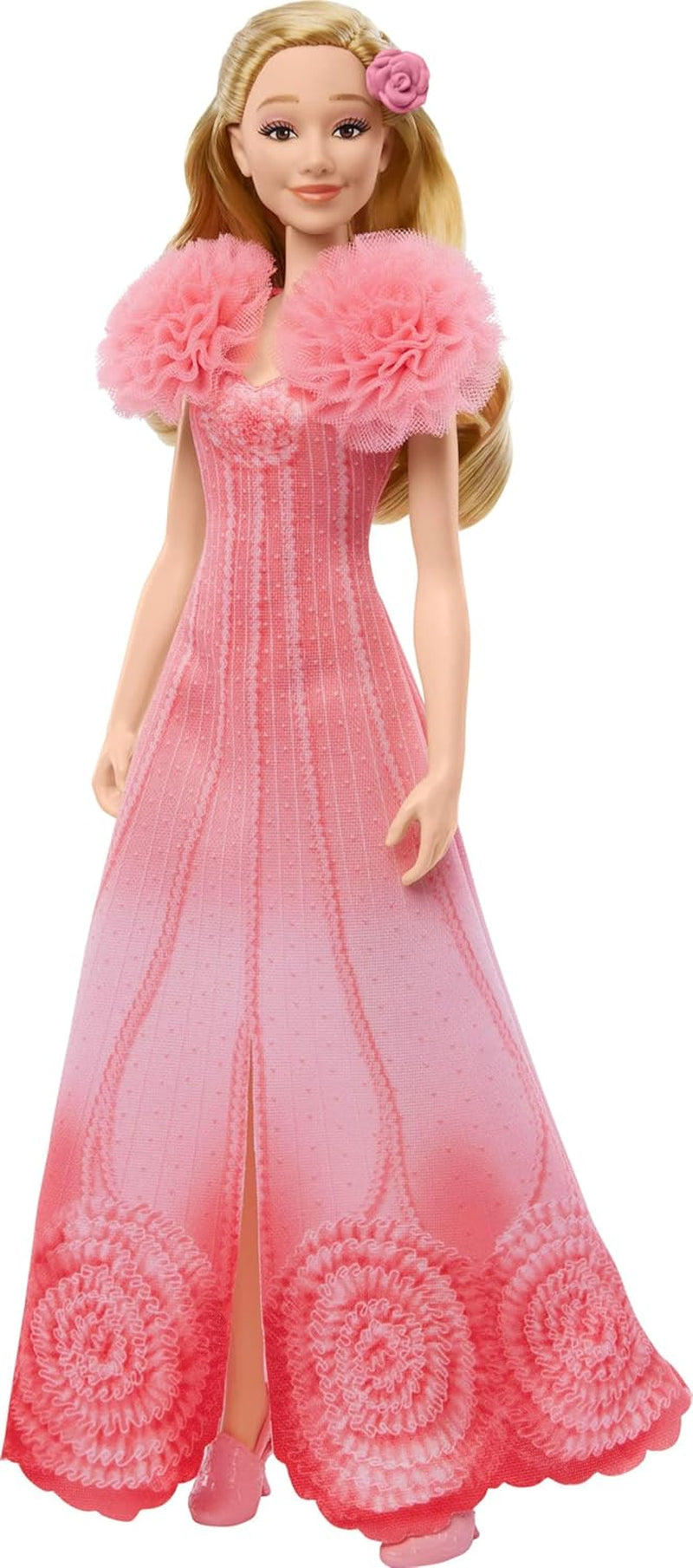 Mattel Glinda od Wicked a doplňky Kloubová panenka inspirovaná filmem s odnímatelným oblečením zpívá milovaná námi JLG49 Pink