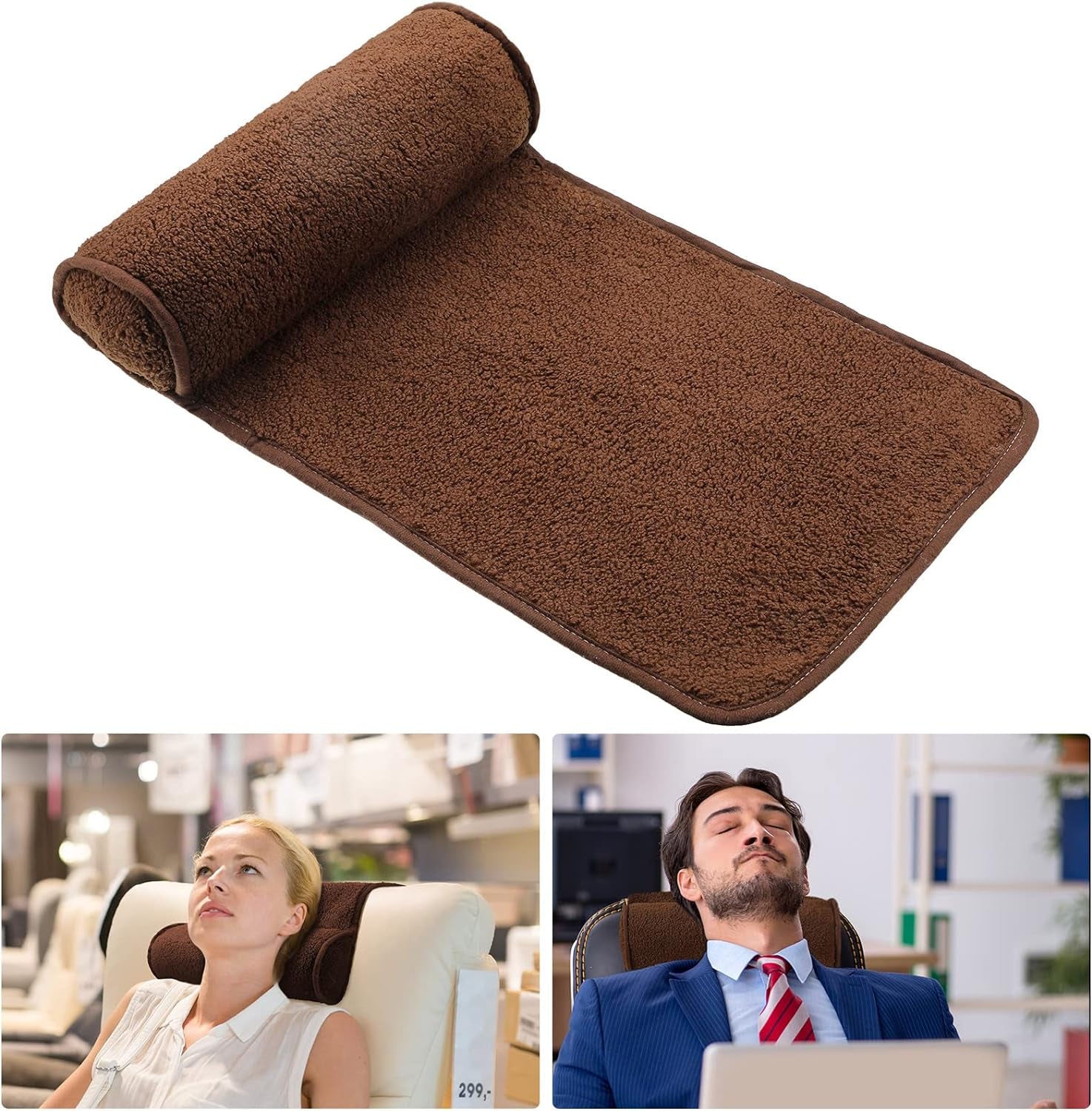 Chaise Lounge Neck Polštář pod hlavu Plyšový nastavitelný polštář Neklouzavá fleecová pohovka Polštář na podporu hlavy na cestování Domácí Chaise Lounge Pohovka Křeslo (černé)