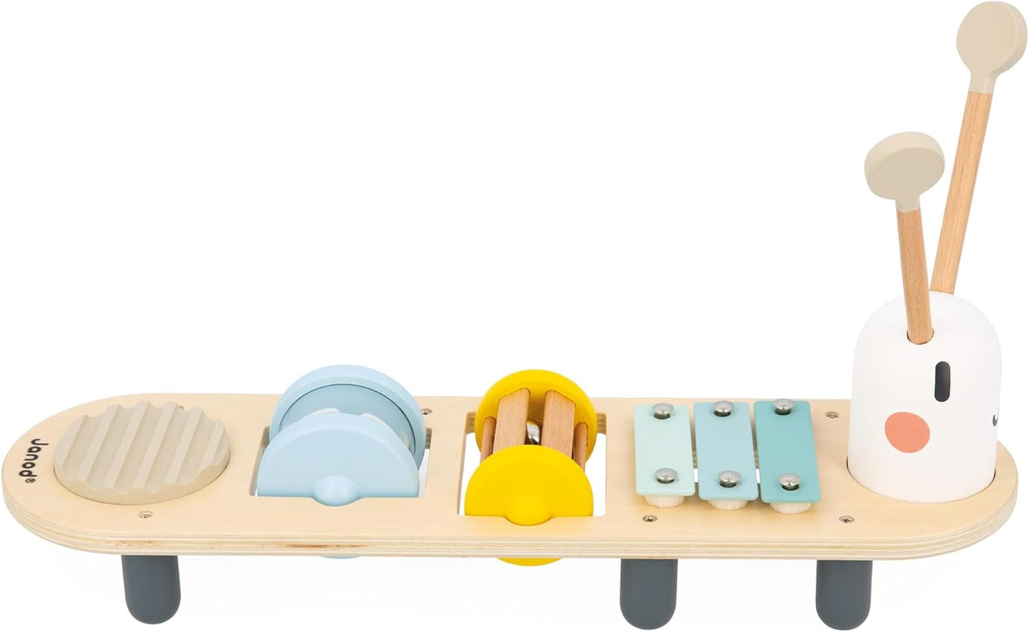 Janod - Hudební skladby Sweet Cocoon - 5 hudebních aktivit pro děti - Raná hudební výchova - Dřevěná hračka FSC - Od 12 měsíců, J04058 Baby Toys Naty Shop