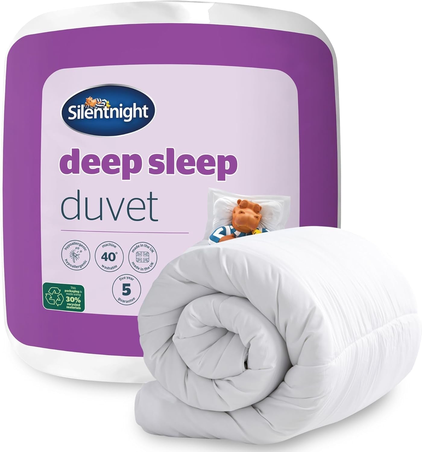 Přikrývka Silentnight Deep Sleep, bílá, mikrovlákno, bílá, jednolůžko Přikrývky a přikrývky Naty Shop Jednolůžko 10,5 Tog