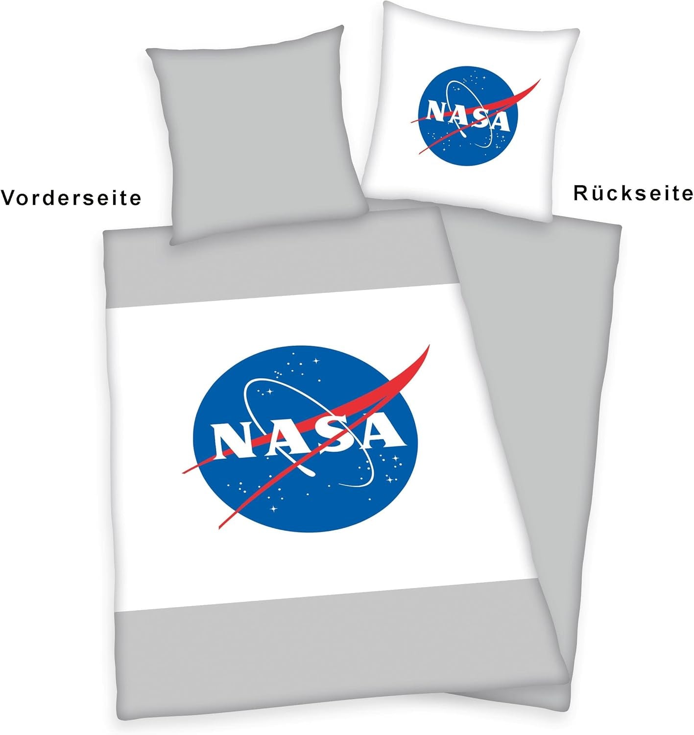 Sada povlečení NASA, bavlna/vyztužená, šedá/bílá Povlečení - dětské Naty Shop