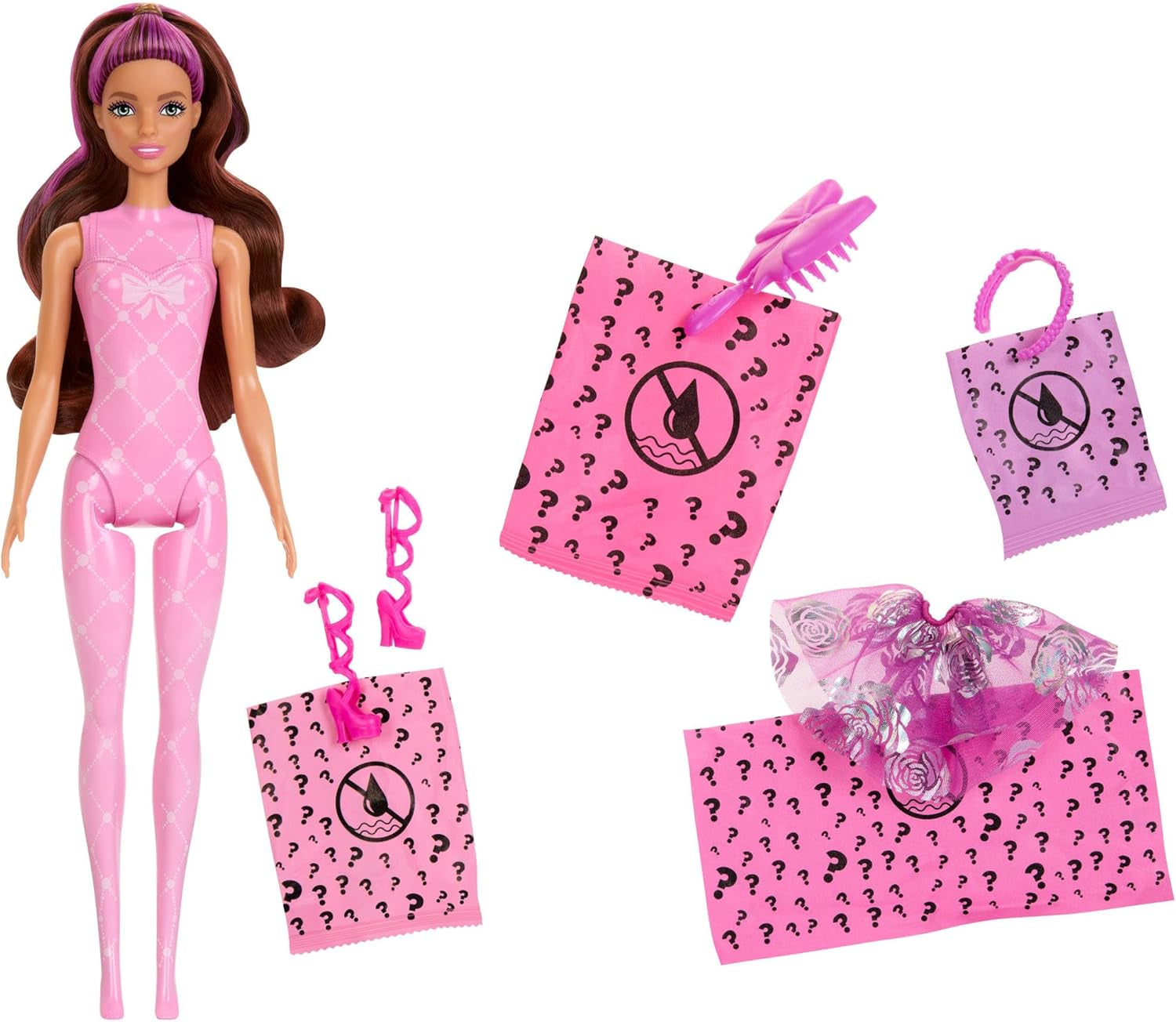 Panenka Barbie Color Reveal a doplňky, řada Balerína, 6 překvapení k rozbalení, včetně změny barvy, inspirováno hlavním baletním trendem (styly se mohou lišit), HRK17 Naty Shop Dolls
