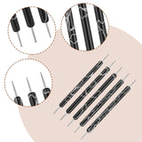 5 Stück Nail Design Tečkovací nástroje Nagelkunst Werkzeug Nagelpunkt Pinsel Punktierung Stift Marbleizing Werkzeug Für Nagelack Maniküre, Schwarz