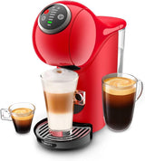 NESCAFÉ DOLCE GUSTO Krups KP3405 Genio S Plus Capsule Machine | Espresso Boost, tlak čerpadla 15 barů | Nádrž na vodu 0,8 l | 1500 Watt | Barva červená s Latte Macchiato