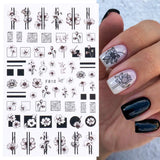 JMEOWIO Nálepka na nehty Frühling Blumen 10 Blätter Nagelaufkleber Selbtklebend Nail Art Dekorace Nageldesign Zubehör Für Frauen Mädchen