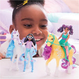 Unicorn Academy AVA a Unicorn Leaf Set - Originální figurky vysoké přibližně 12 cm z oblíbené série Netflix Se dvěma doplňky a kartáči na vlasy Pro nápadité hraní rolí, pro děti od 4 let Akční figurky Naty Shop