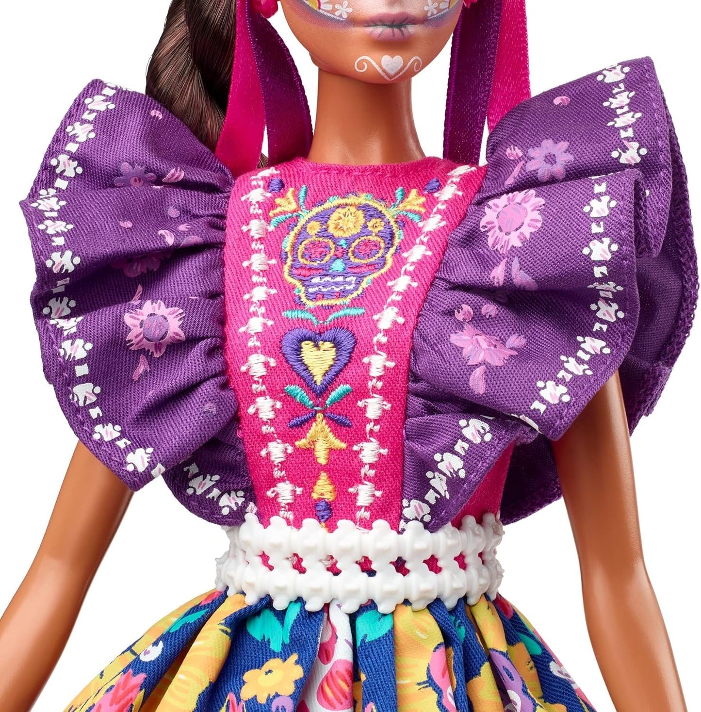 2022 Día De Muertos panenka Barbie s nařasenými tradičními šaty, květinovým věncem a barvou na obličej Calavera, dárek pro sběratele