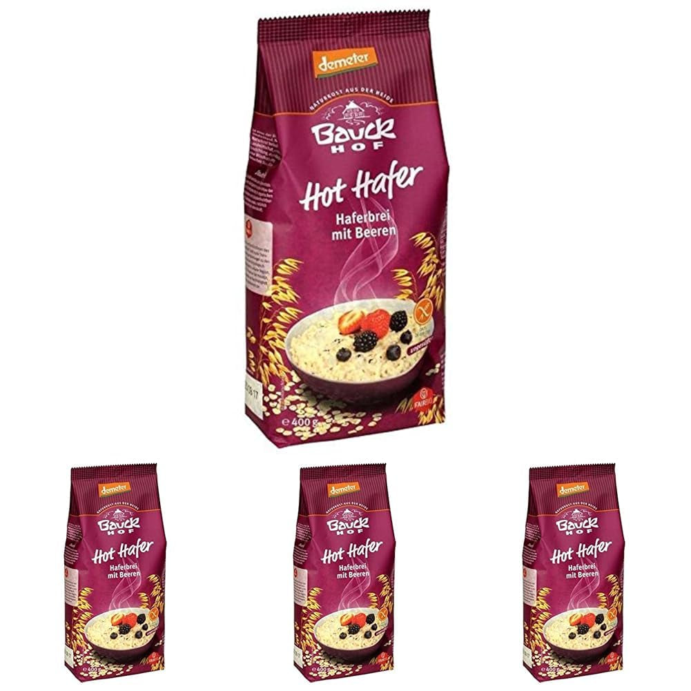 hof Bio pálivé ovesné vločky s ovocem, 400 g (balení 4 ks)