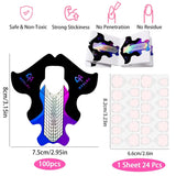 ® 100 šablon na nehty a 1 list 24 průhledných lepicích disků na nehty, šablony na prodloužení nehtů, samolepicí šablony na prodloužení nehtů gelem, příslušenství na umělé nehty