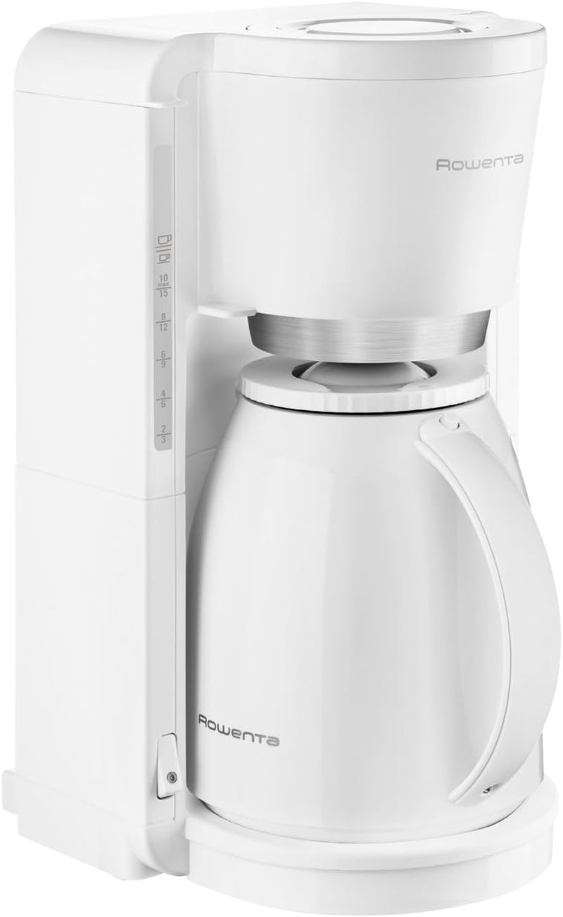 Espresso kávovar Rowenta Adagio, termokarafa z nerezové oceli, udrží kávu horkou až 4 hodiny, kapacita 10–15 šálků, kapacita 1,25 l, vyjímatelný koš na filtr, automatické vypínání, černá, CT3818