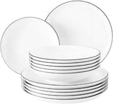 Seltmann Weiden - Lido Black Line - 36dílná sada nádobí - porcelán (včetně 6 hrnků na kávu)