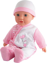 Simba 105140020 - My Love Baby Talk, měkké tělo panenka s ospalýma očima v roztomilé kombinéze, vydává 24 dětských zvuků, 30 cm, panenka pro děti od 2 let
