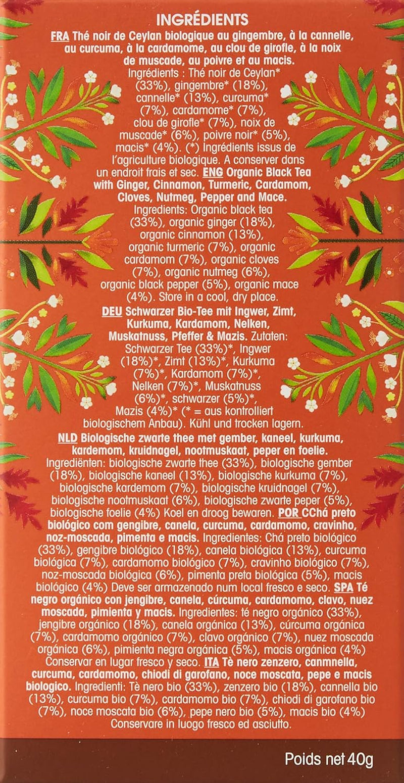 ETS - Chai Black Tea, Naturland BIO, 20 čajových sáčků (balení po 2)