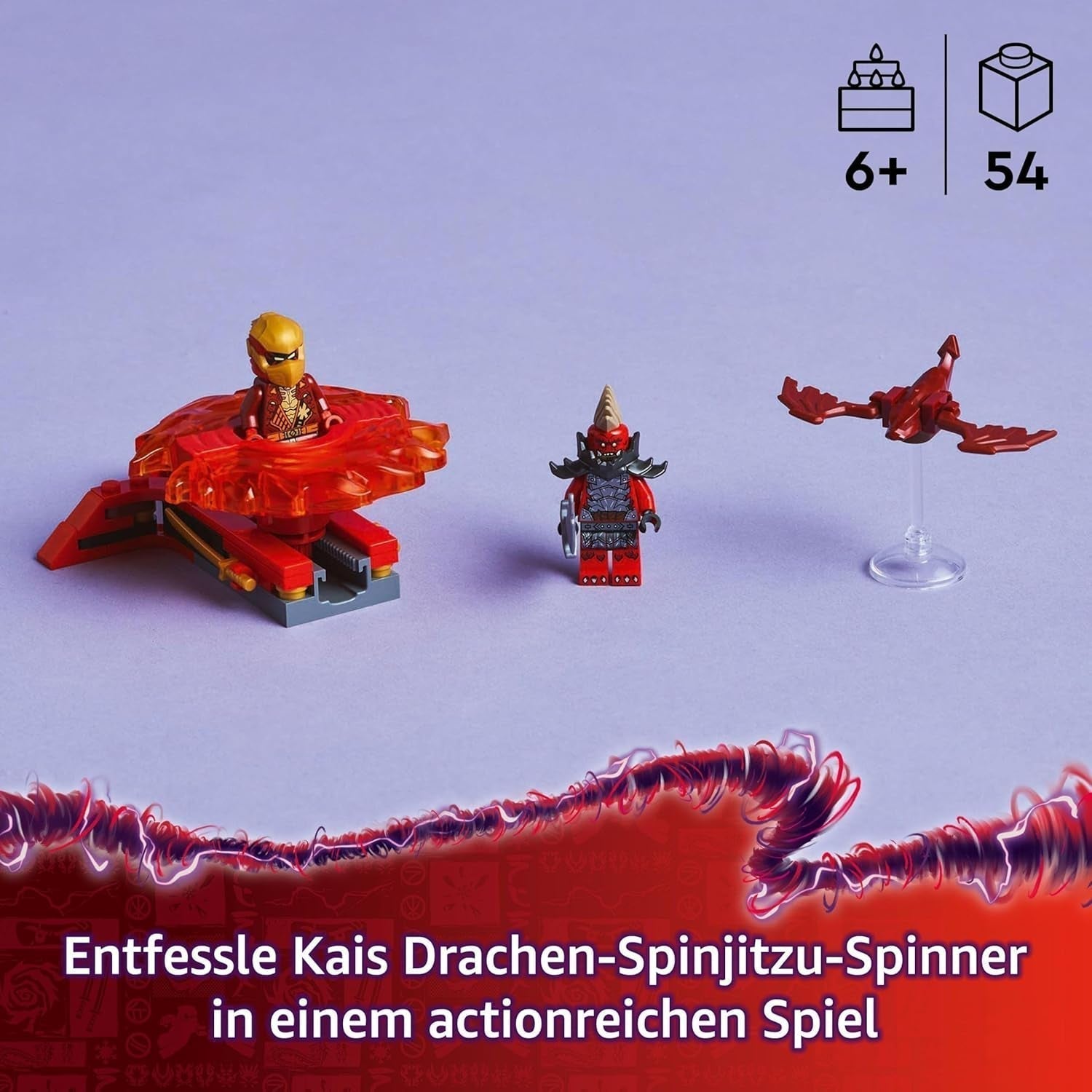 LEGO NINJAGO Kai's Dragon Spinjitzu Spinner - Akční Ninja hračka se 2 minifigurkami - Malá herní sada pro děti - Tip na dárek pro chlapce a dívky od 6 let 71823 Stavebnice Besuche den LEGO-Store