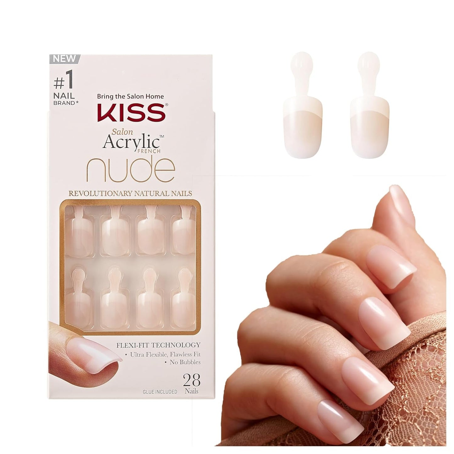 Kiss Nude Nails Úžasné nehty (balení 2 ks)