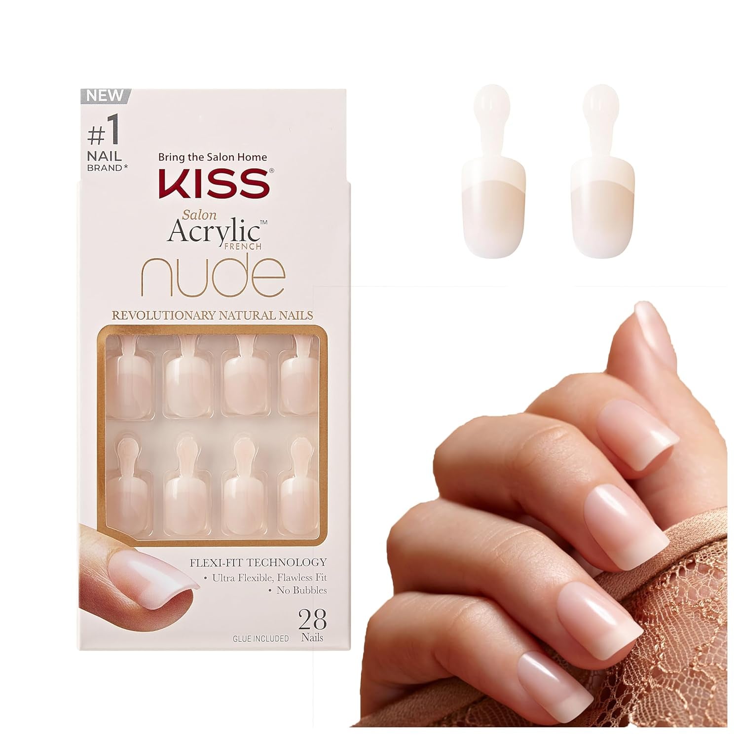 Kiss Nude Nails Úžasné nehty (balení 2 ks)