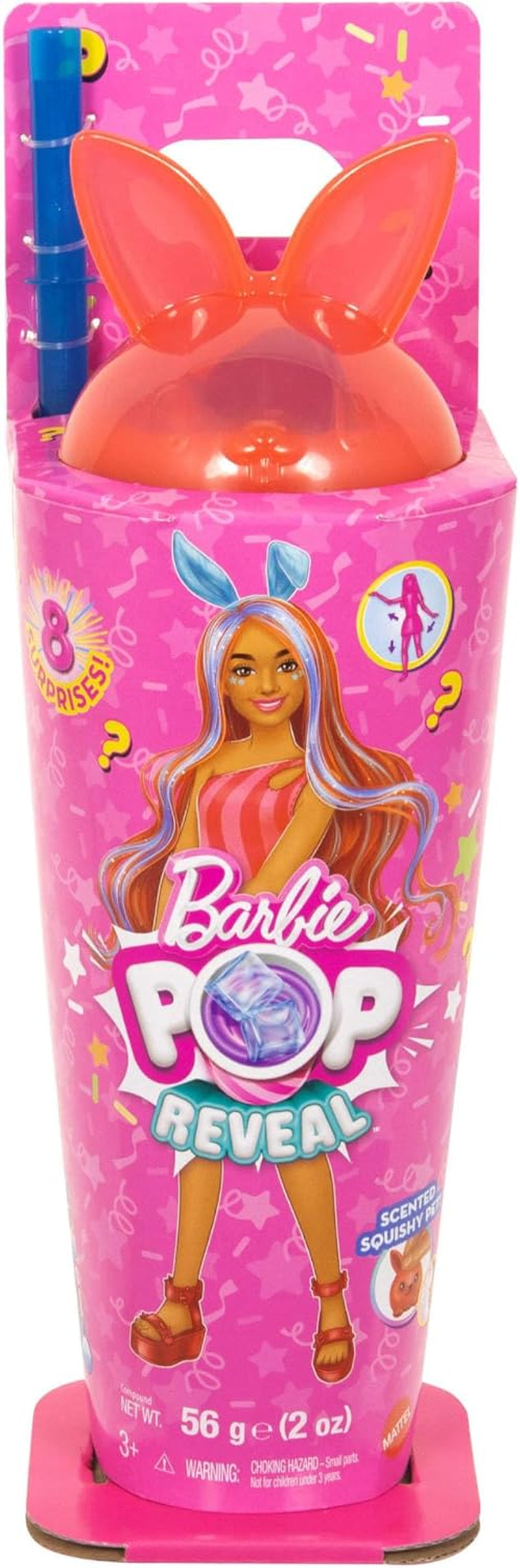 Panenka Barbie Pop Reveal a příslušenství Set Shakes Series Roztomilé vonící kotě Módní panenka a mazlíček s 8 překvapeními včetně změny barvy JCN87